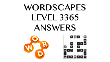 Wordscapes Level 3365 Answers