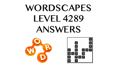 Wordscapes Level 4289 Answers