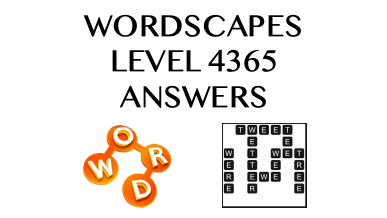 Wordscapes Level 4365 Answers
